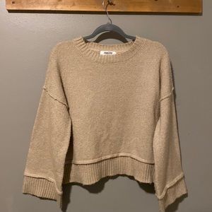 Double Zero Tan Bell Sleeve Sweater